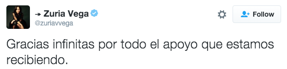 Piden donadores de sangre por recaída de Gonzalo Vega - tuit-zuria-vega