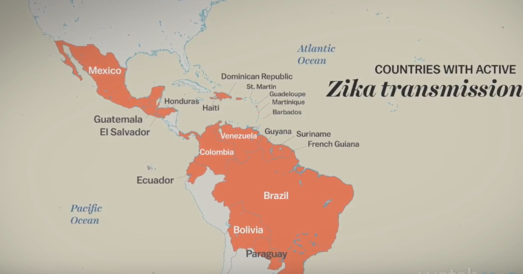 Zika podría desencadenar síndrome de Guillain-Barré - zika-virus-countries-affected