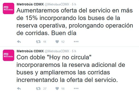 Metrobús aumenta su servicio por doble Hoy No Circula - @@@metrobus