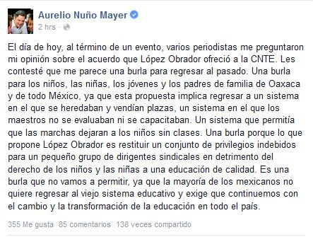 "Propuestas de AMLO son una burla para volver al pasado": Nuño Mayer - @Aurelio