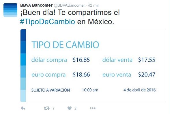 Dólar a la venta hasta en 17.70 pesos - @Bancomer__