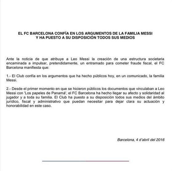 Puntos clave de caso Messi en Panamá Papers - @barcelona