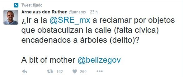 'Un poco de madre': responde Arne a embajada de Belice - Arnetuit