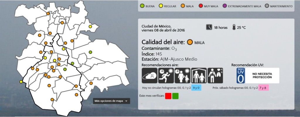 El Valle de México alcanza 149 puntos Imeca. No habrá contingencia - Calidad-del-Aire-1800-1024x402