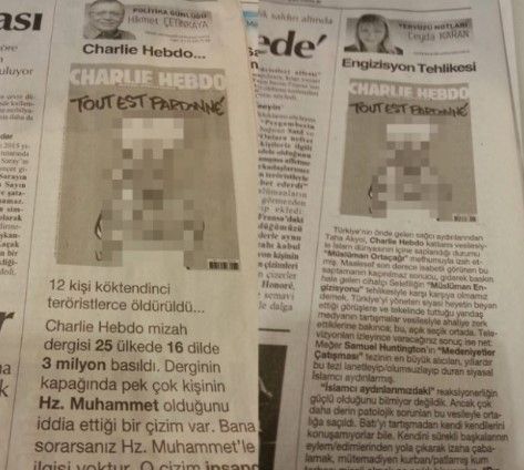 Condenan a dos periodistas por reproducir caricatura de Mahoma - Cumhurriyet-Charlie-Hebdo2
