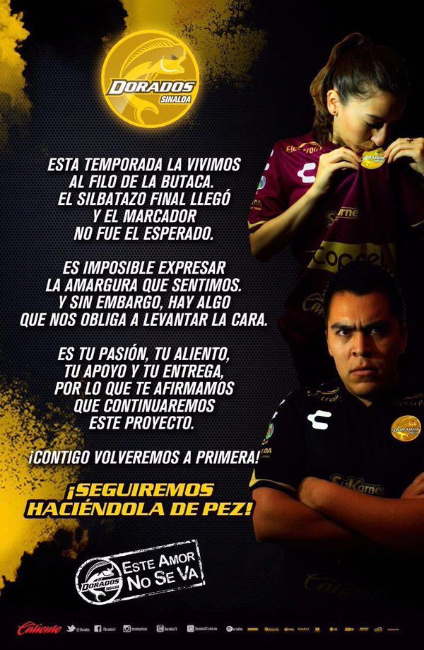 Dorados dedica mensaje a su afición - Dorados