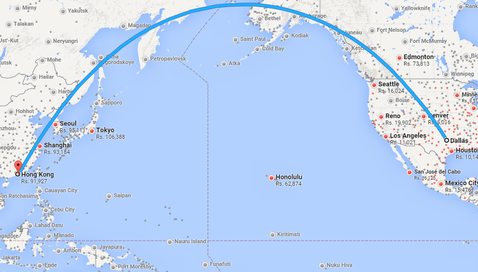 Los vuelos más largos del mundo - Hong-Kong-Dallas