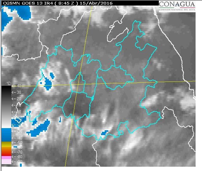 Prevén tormentas eléctricas y granizo en parte del país - Imagen-de-satélite-en-canal-infrarrojo-de-las