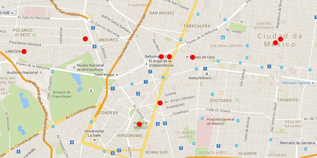 Instalan puntos de reparación gratuita para bicis en la CDMX - Mapa-3-bicis