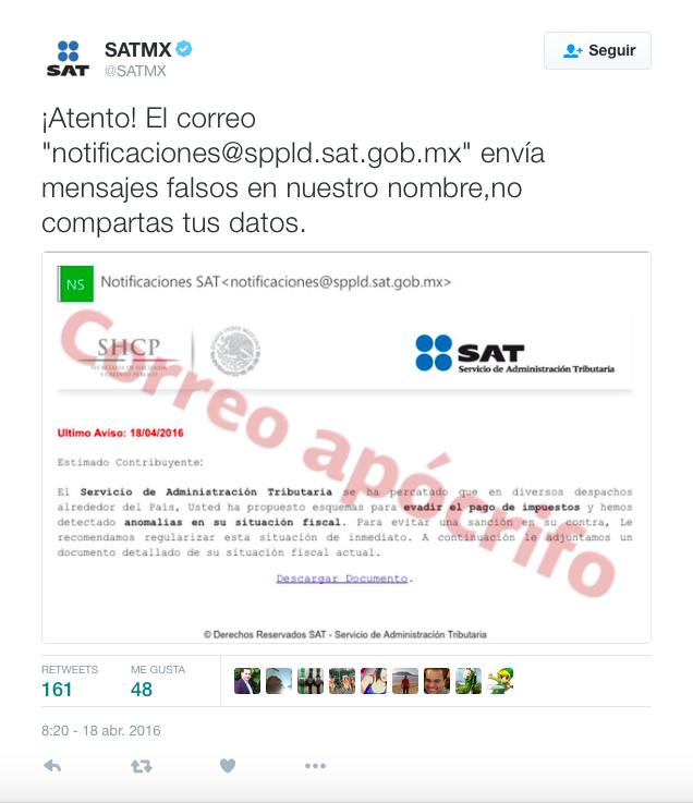 SAT alerta a contribuyentes de correos apócrifos - SAT-apócrifo-2
