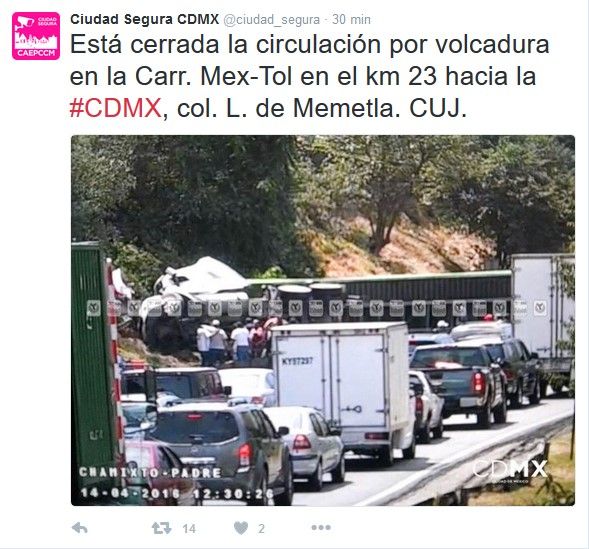 Volcadura de tráiler en la México-Toluca - Screenshot_21-1