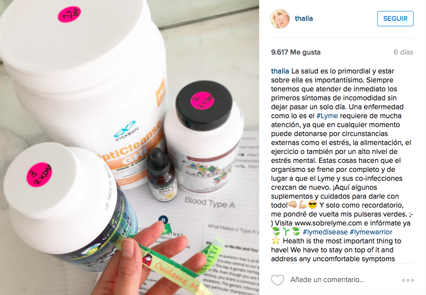 Thalía lucha nuevamente contra el Lyme - Thalía-lyme