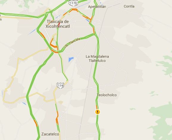 Volcadura de microbús en Tlaxcala deja un muerto y al menos 30 heridos - accidente-tlaxcala-maps