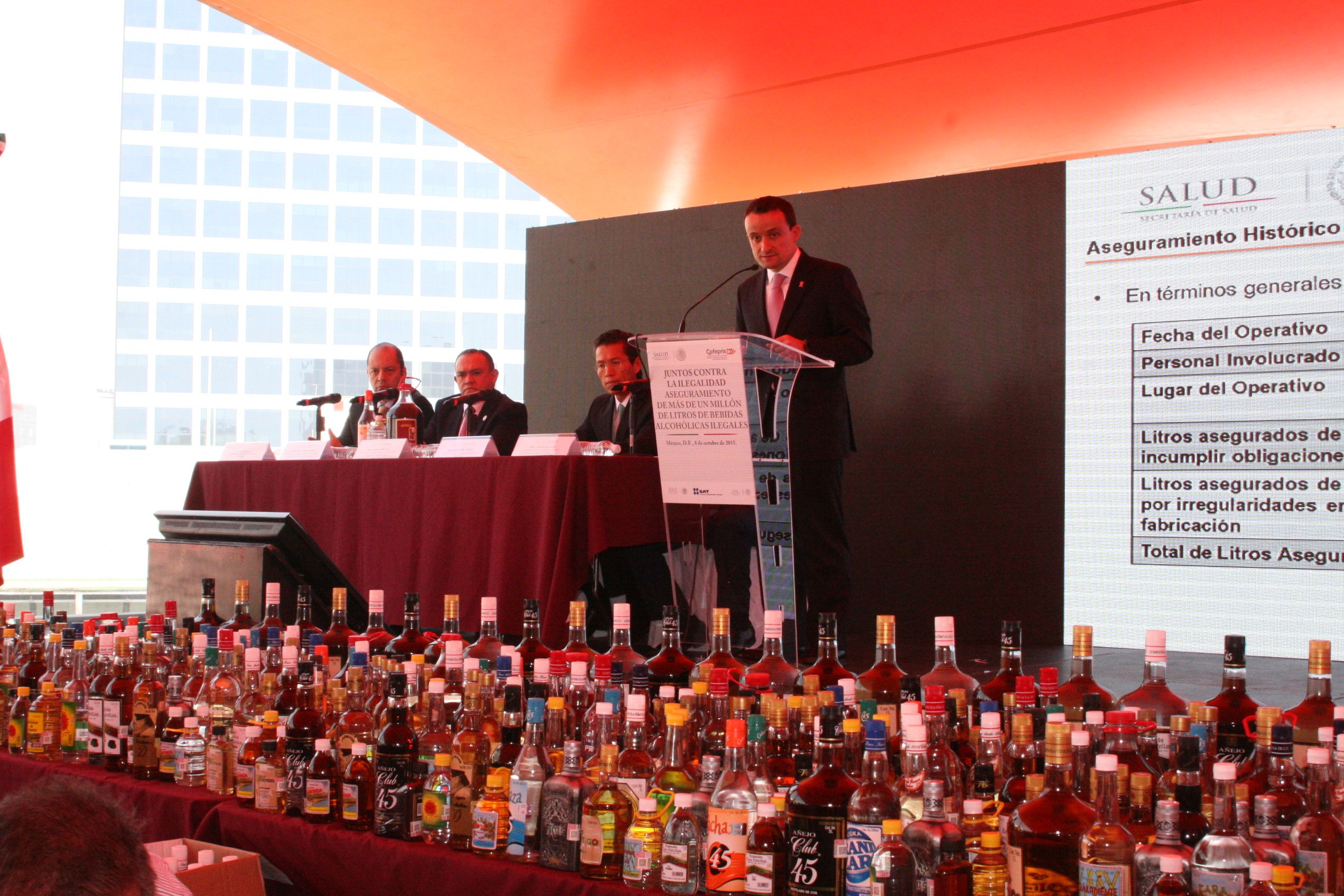 Histórico decomiso de bebidas alcohólicas adulteradas