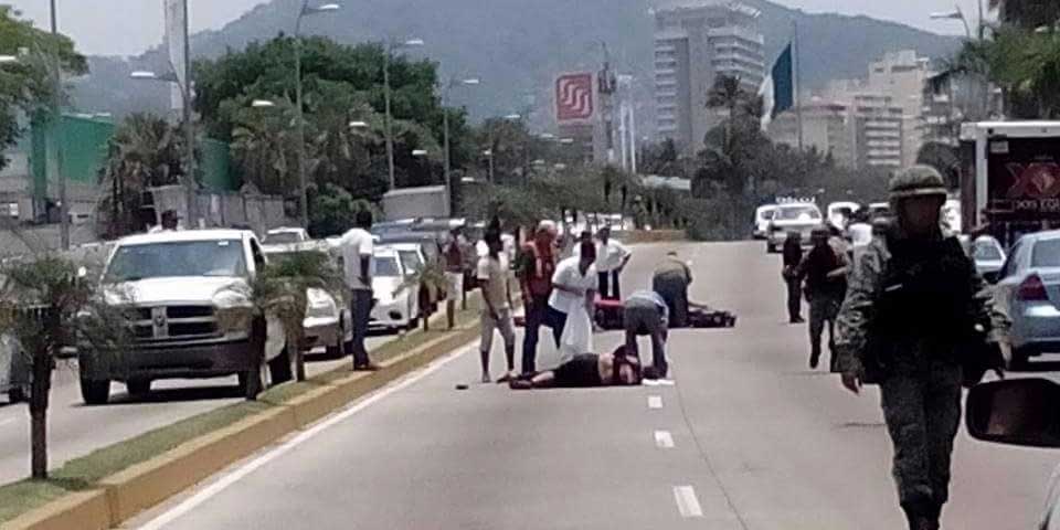 Choque de motos deja cuatro lesionados en Acapulco