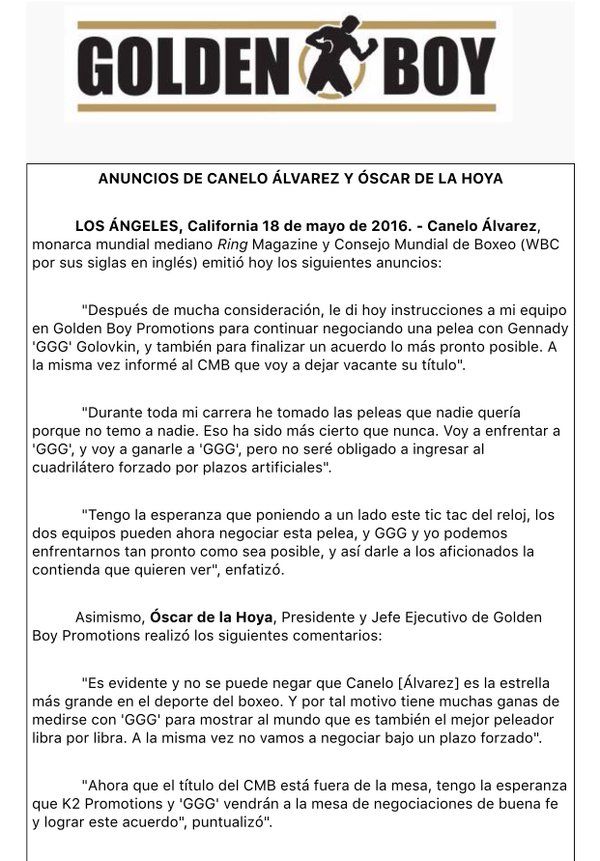 "Canelo" Álvarez renuncia a título del CMB - Cixgh9KUUAAnwA3