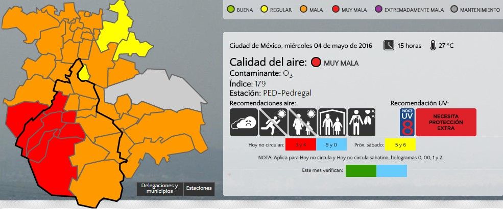 El jueves continuará el doble Hoy No Circula en el Valle de México - Contingencia-CDMX-4may