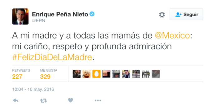 El presidente Peña Nieto felicita a las madres mexicanas - EPN-mamás-Twitter