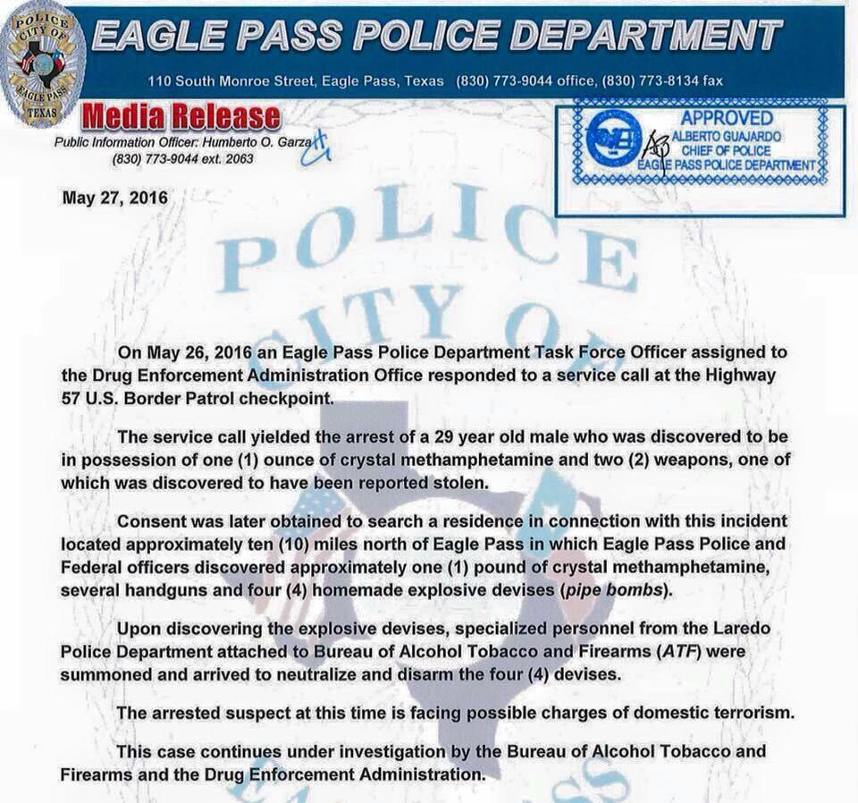 Arrestan a hombre por planear actos terroristas en México y EE.UU. - Eagle-Pass-Tx