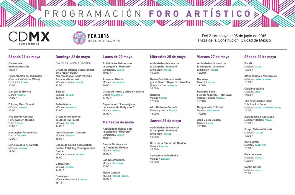 Diez cosas gratuitas para disfrutar en la Feria de las Culturas 2016 - FCA2016-Foro-Artistico