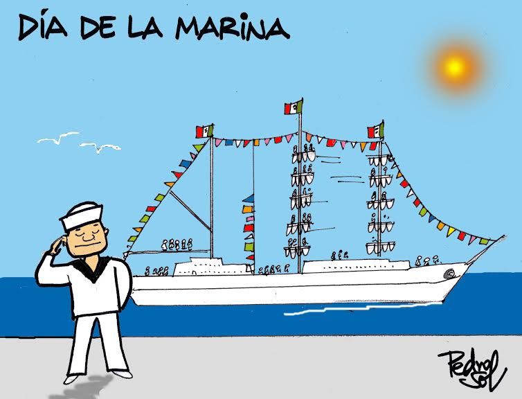 ¡Quema mucho el sol! Día de la Marina - Pedro-Sol-Marina