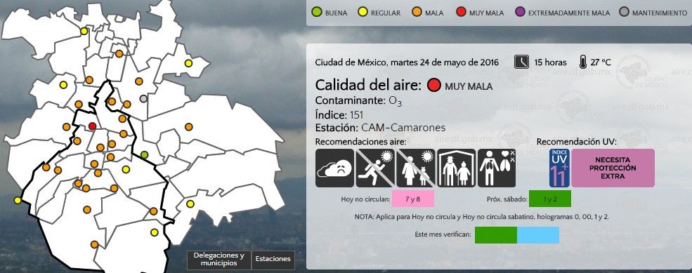 Activan Contingencia Fase 1 en el Valle de México - aireCDMX-24may