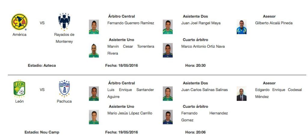 Designan a árbitros para juegos de ida de semifinales de la Liga MX - arbritros-1024x463