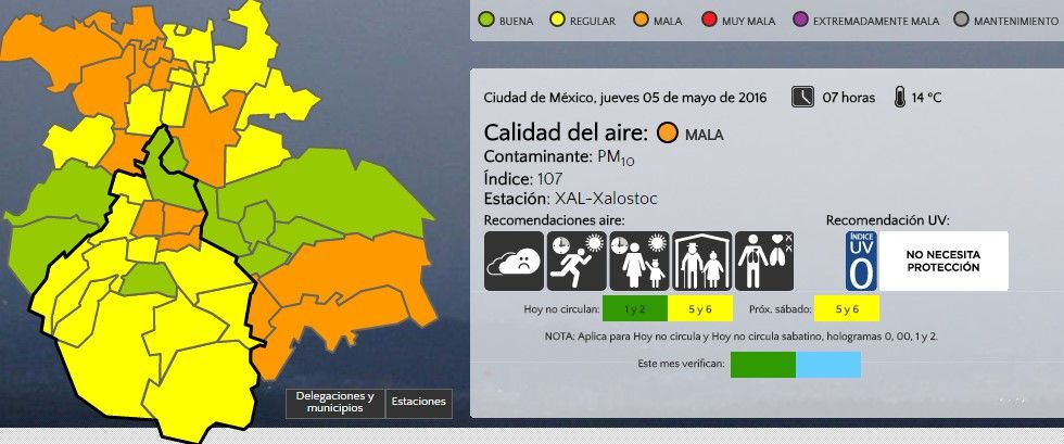 Amanece con mala calidad de aire en el Valle de México - calidad-aire-5may