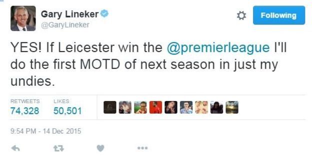 David Cameron pide a Gary Lineker mostrarse en calzones por el Leicester - gary-lineker-1