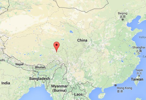Sismo de 5.5 grados deja al menos 60 heridos en el Tíbet - mapa-tibet
