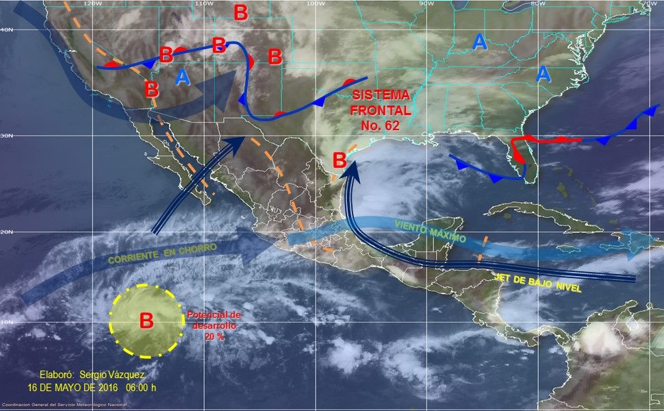 Continuarán las lluvias y tormentas eléctricas en gran parte del país - mcsc16may1607_5739abf903134