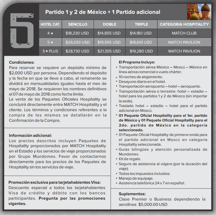 ¿Cuánto cuesta ir al Mundial Rusia 2018? - paquete-mundomex-5