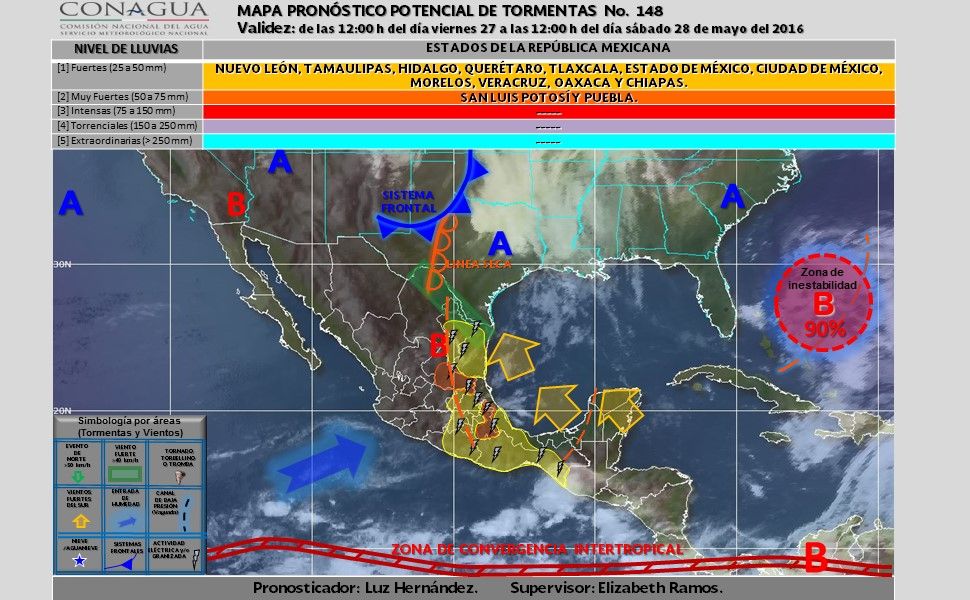 Prevén lluvias, tormentas eléctricas y granizadas para casi todo el país - potencial_tormentas-2-3