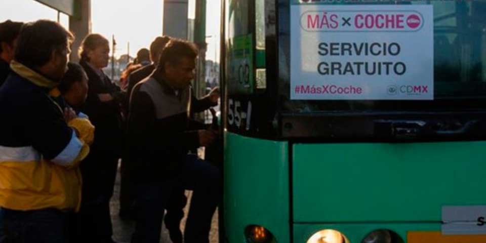 Continúa transporte público gratuito ante Contingencia Ambiental