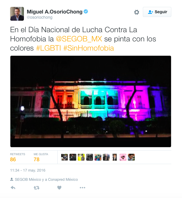 Instituciones mexicanas apoyan el Día Internacional de la Lucha contra la Homofobia - sin-homofobia-Segob-Foto-de-Twitter-1