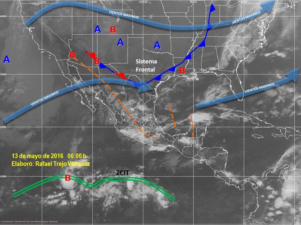 Seguirán las lluvias en gran parte del país - sp13may2016-07h_5735b2760dd53