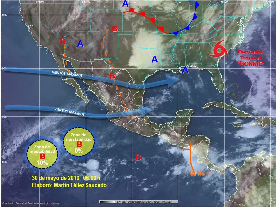 Continuarán las lluvias en gran parte del país - sp30may2016-06h_574c1e61a44d0