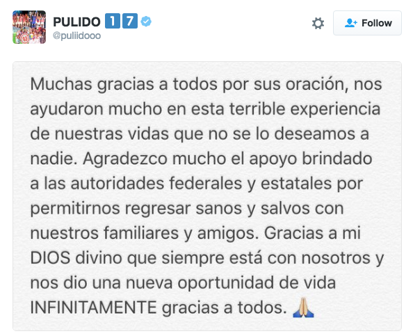 'Gracias a todos': Alan Pulido - tuit-alan-pulido