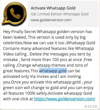 Surge nueva estafa de WhatsApp - whatsapp-gold