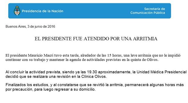 Hospitalizan al presidente de Argentina - 2213851w640