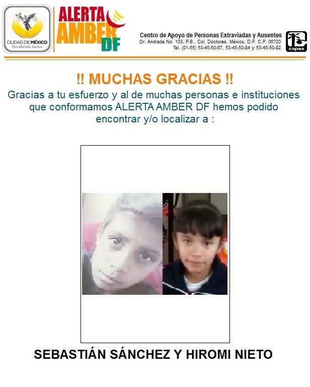 Encuentran a menores desaparecidos en Azcapotzalco - ALERTA-AMBER-88