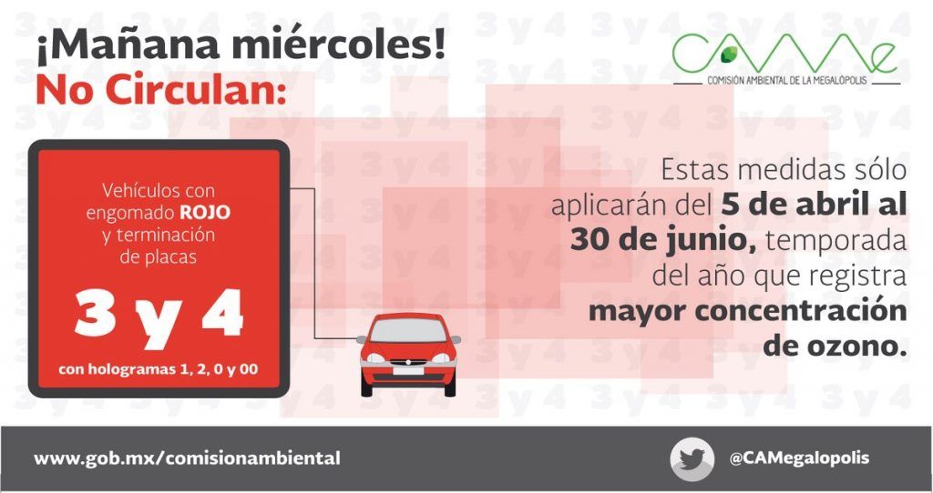 A pesar de alcanzar niveles de contingencia, mañana no aplicará doble Hoy No Circula - CAME-Doble-No-Circula-1024x542
