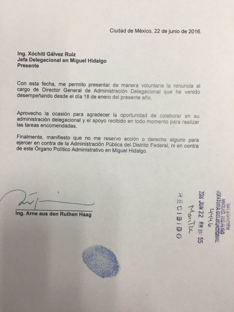 Se va el city mánager de MH. Dice que es temporal - Carta-Arne-768x1024
