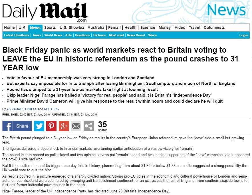 Reacciones en medios británicos - DailyMail