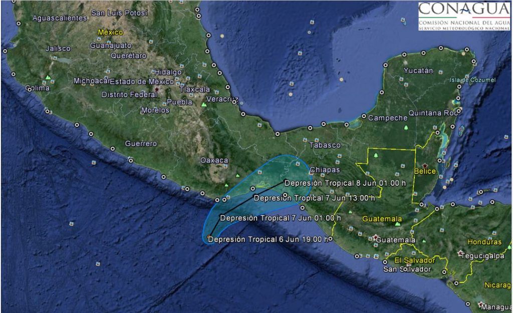 Se forma primera depresión tropical de la temporada en el Pacífico - Depresión-Tropical-Uno-E-2-1024x625