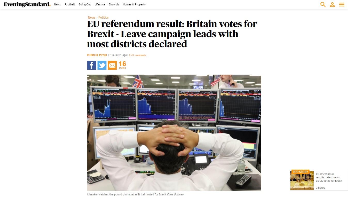 Reacciones en medios británicos - Evening-Standard