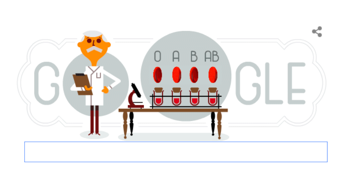 Google conmemora a Karl Landsteiner con un doodle interactivo