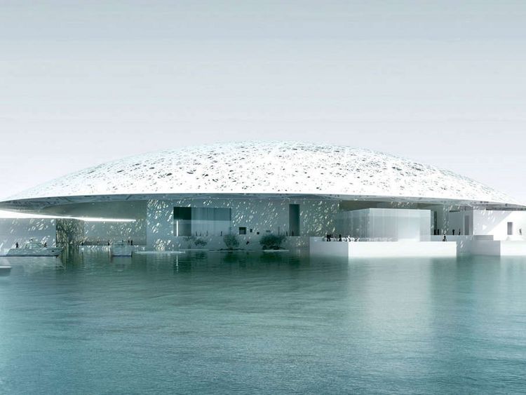 El museo construido sobre el agua en Abu Dhabi
