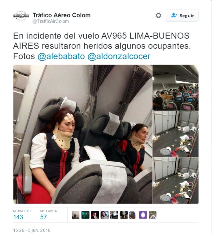 Turbulencia deja doce heridos en vuelo de Avianca - Tuit-Avianca-2