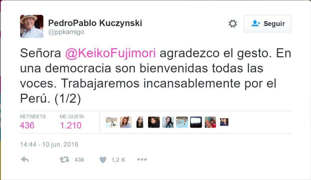 Keiko Fujimori acepta derrota en Perú - Tuit-PPK-1024x594